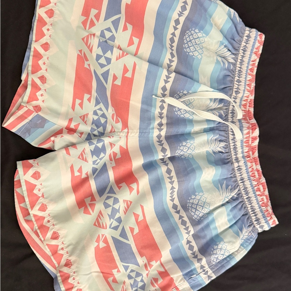 Chubbies Red and Blue Patterned Swim Shorts